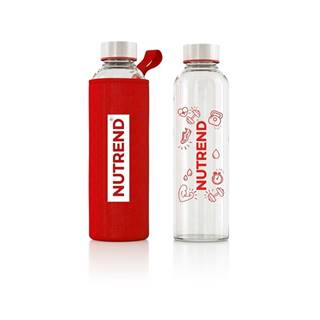 Sklenená fľaša Nutrend s termoobalom 800 ml červená