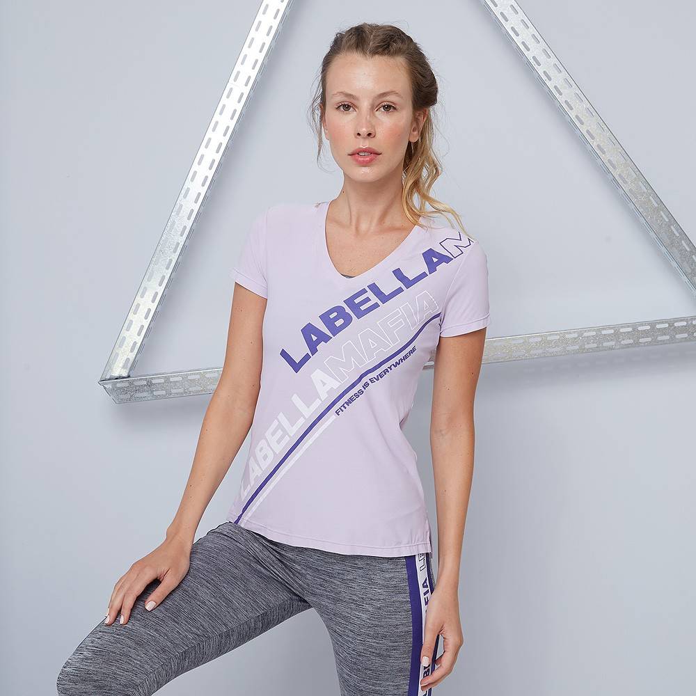 LABELLAMAFIA LABELLAMAFIA Dámske tričko Color Block Purple  S