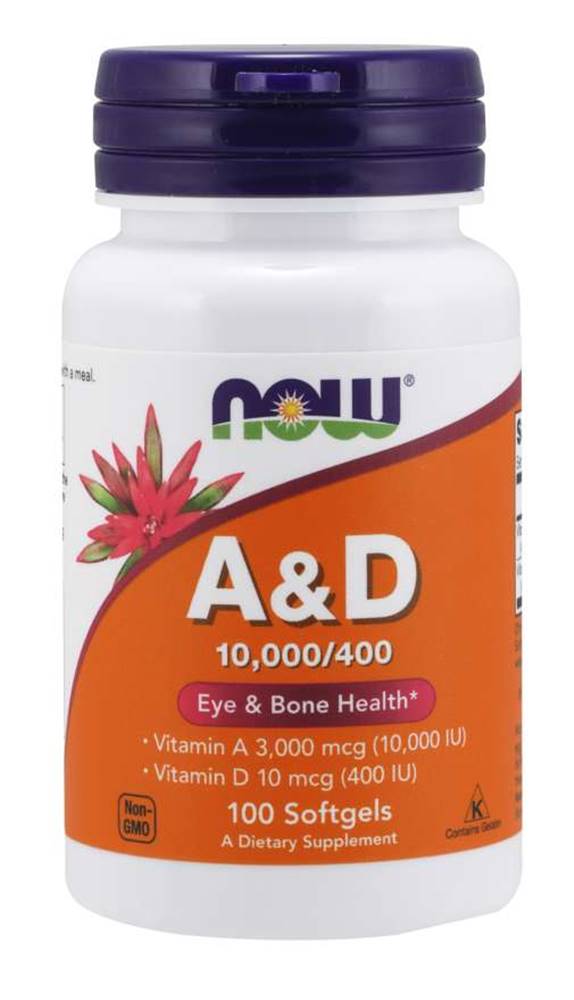 NOW Foods Now Foods Vitamín A + D 10.000/400 IU 100 tabliet