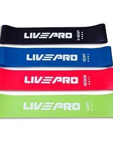Odporová fitness aerobic guma LivePro SET 4 ks