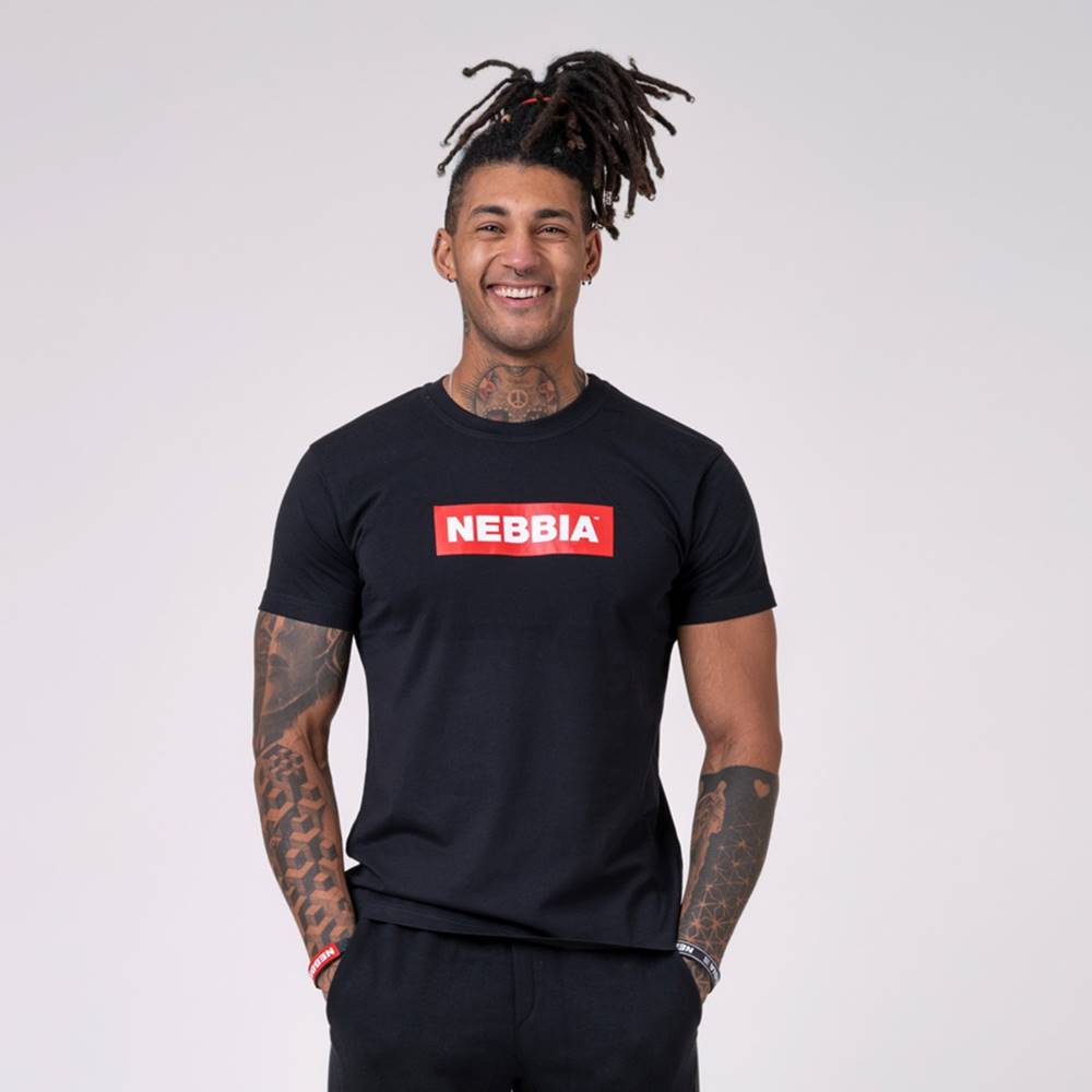 Nebbia NEBBIA Pánske tričko Basic Black  M
