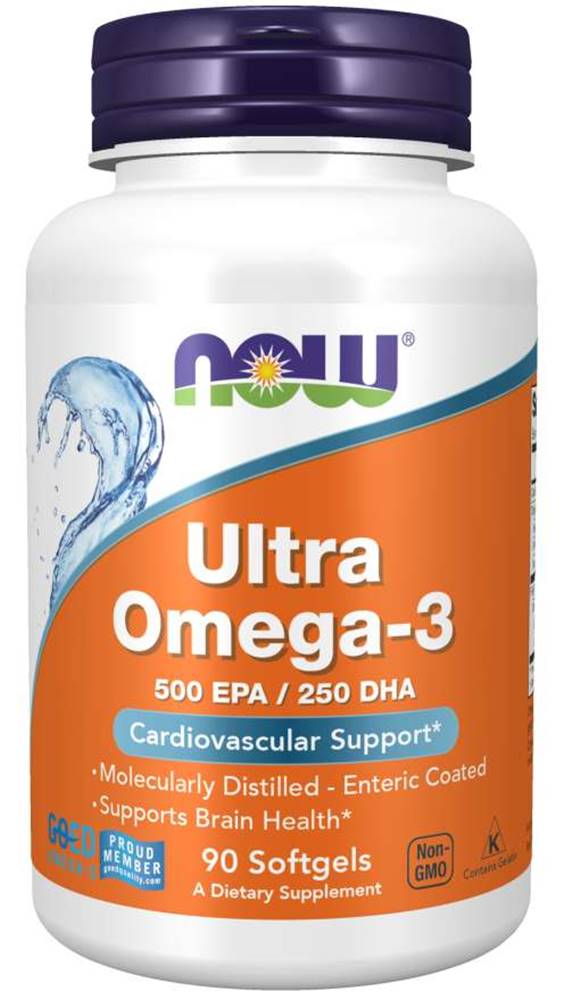 NOW Foods NOW Ultra Omega-3 Rybí olej, 500 EPA + 250 DHA x 90 softgel kapslí 90 kaps.