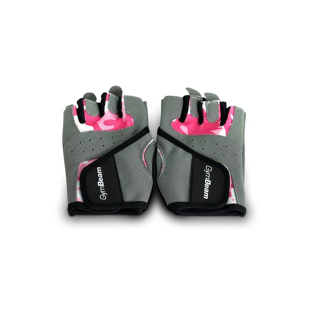 GymBeam GymBeam Fitness Dámske rukavice Camo Pink  XS