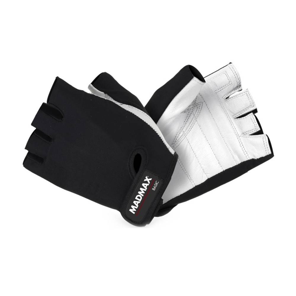 Mad Max Fitness rukavice MadMax Basic bielo-čierna - S